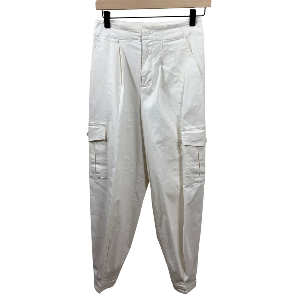 Corey Lynn Calter Pleated Cargo Jogger Pants Tapered Utility Trousers Womens XS